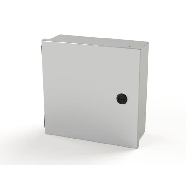 1/4 Turn Latch Electrical Enclosures, 10 in H, 4 in D, 10 in W, NEMA 1, Carbon Steel